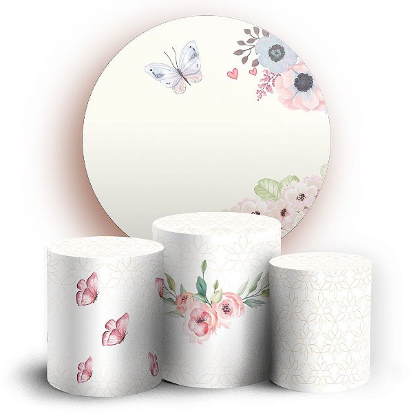 KIT Redondo e Trio - Floral - Sublimado 3D