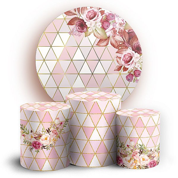 KIT Redondo e Trio - Floral - Sublimado 3D