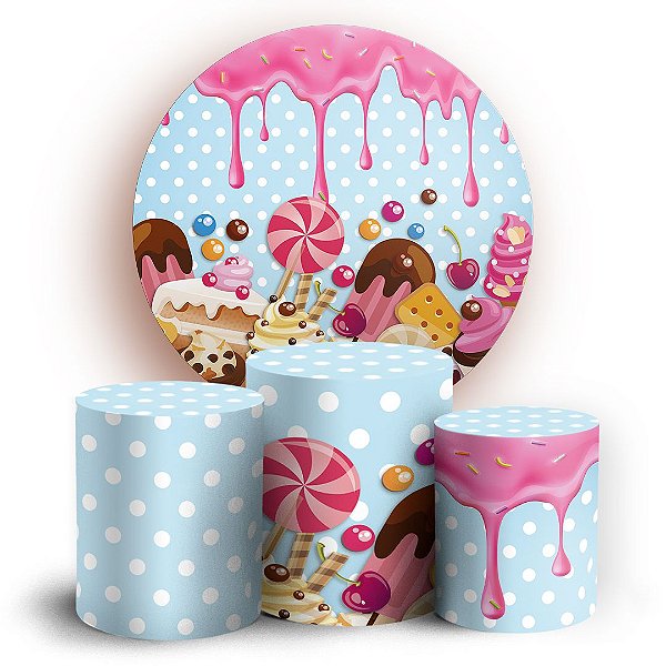 KIT Redondo e Trio - Doces - Sublimado 3D