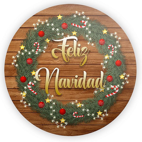 Painel Redondo - Feliz Navidad - Sublimado 3D