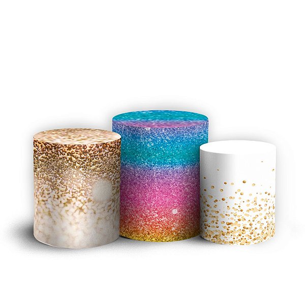 Capas Trio Cilindro Sublimado Vest Facil - Glitter