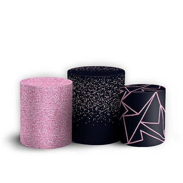 Capas Trio Cilindro Sublimado Vest Facil - Glitter