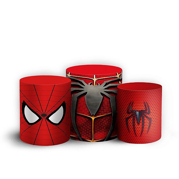 Capas Trio Cilindro Sublimado Vest Facil - Homem Aranha