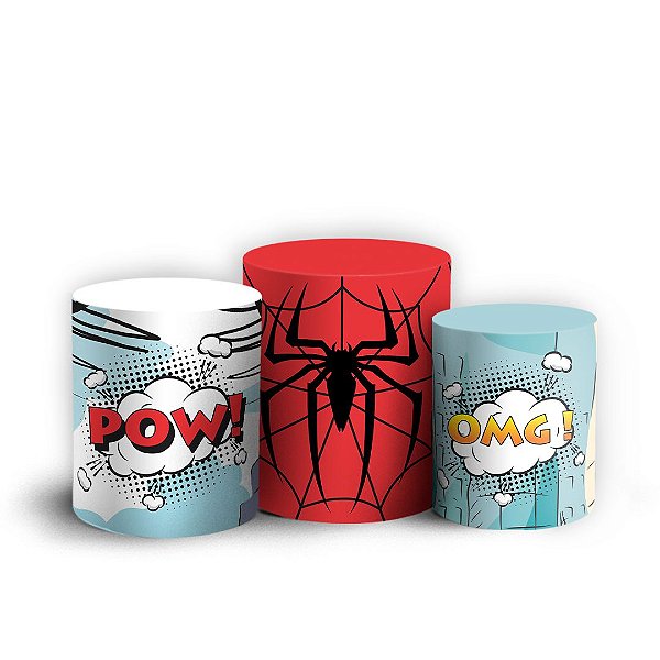 Capas Trio Cilindro Sublimado Vest Facil - Homem Aranha