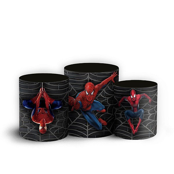 Capas Trio Cilindro Sublimado Vest Facil - Homem Aranha