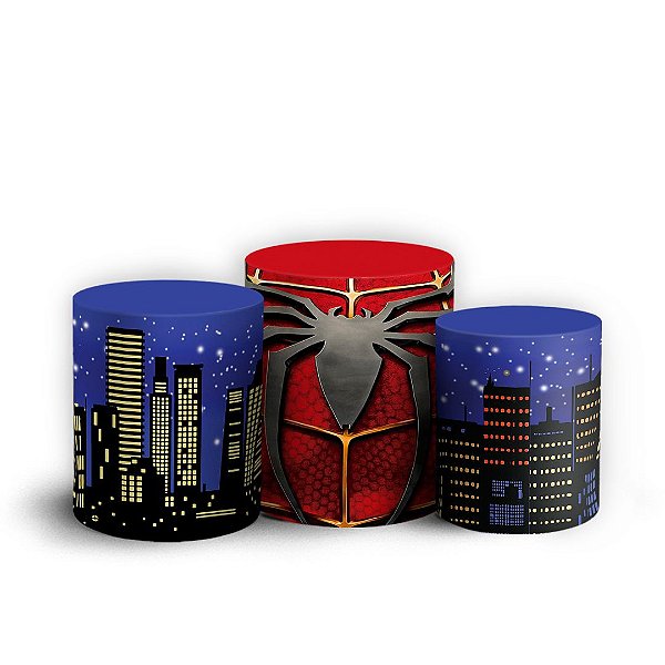 Capas Trio Cilindro Sublimado Vest Facil - Homem Aranha