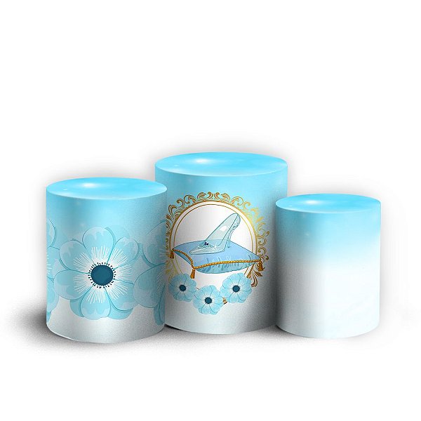 Trio Cilindro - Cinderela Cute - Sublimado 3D + Elástico