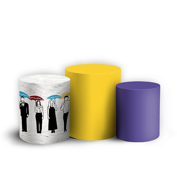Trio Cilindro - Friends - Sublimado 3D + Elástico