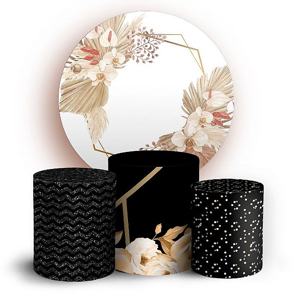KIT Redondo e Trio - Geometrico Floral - Sublimado 3D