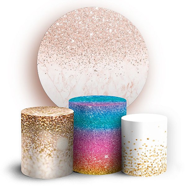 KIT Redondo e Trio - Glitter - Sublimado 3D