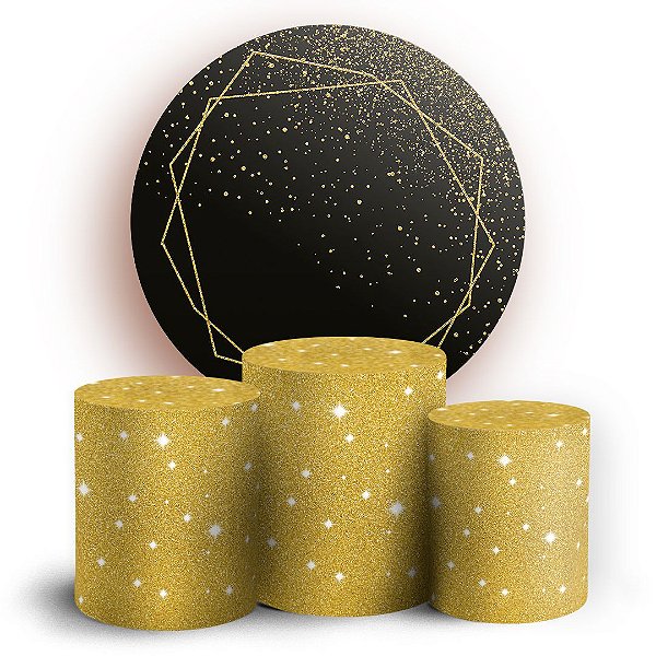 KIT Redondo e Trio - Geometrico Glitter - Sublimado 3D