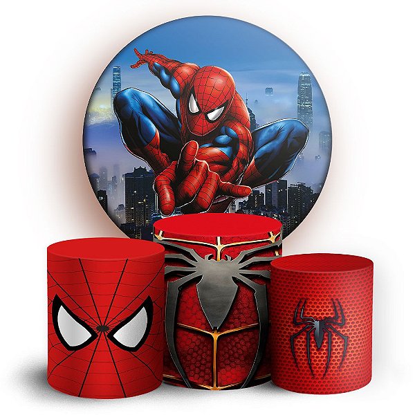 KIT Redondo e Trio - Homem Aranha - Sublimado 3D