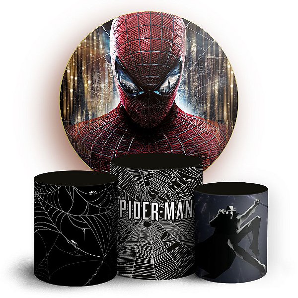 KIT Redondo e Trio - Homem Aranha - Sublimado 3D