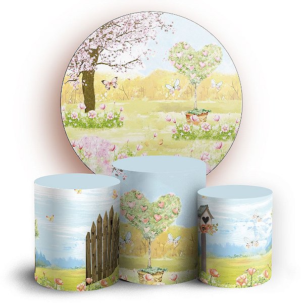 KIT Redondo e Trio - Jardim - Sublimado 3D