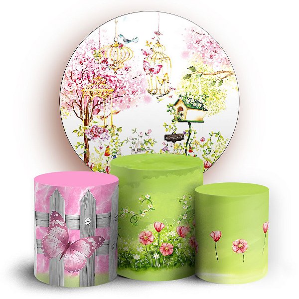KIT Redondo e Trio - Jardim - Sublimado 3D