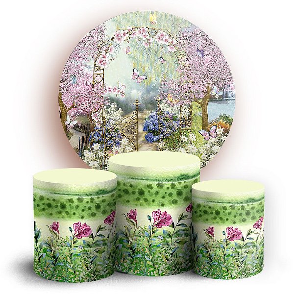 KIT Redondo e Trio - Jardim - Sublimado 3D