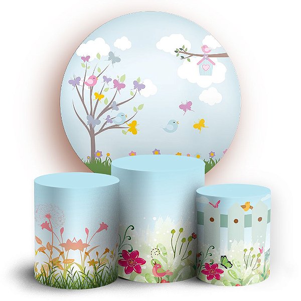 KIT Redondo e Trio - Jardim - Sublimado 3D