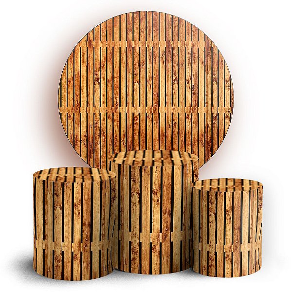 KIT Redondo e Trio - Madeira - Sublimado 3D