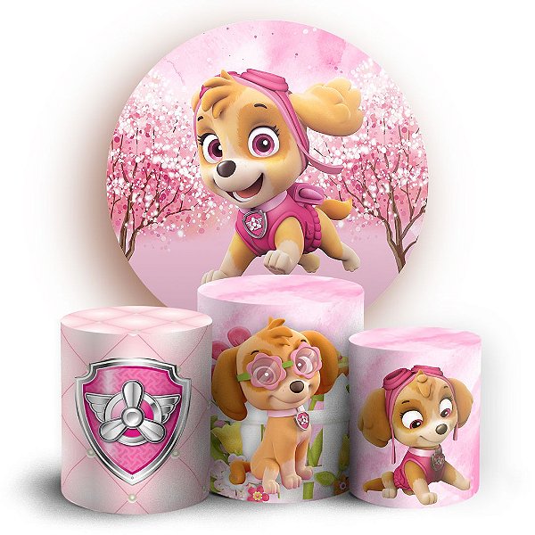 KIT Redondo e Trio - Skye Patrulha Canina - Sublimado 3D