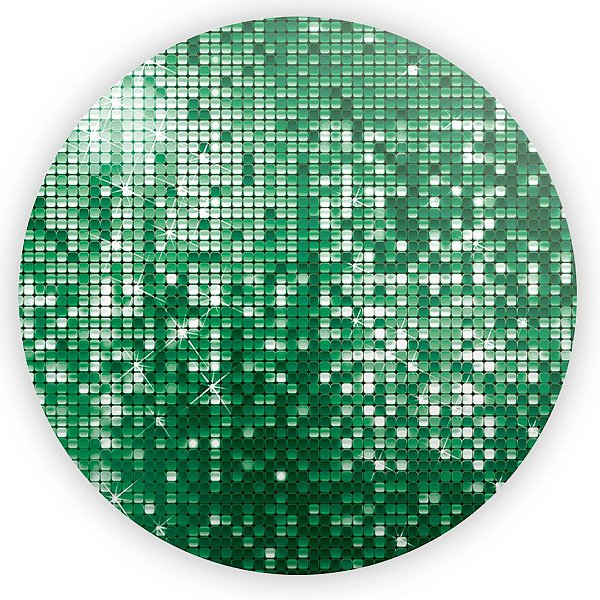 Painel Redondo - Lantejoulas Verde - Sublimado 3D