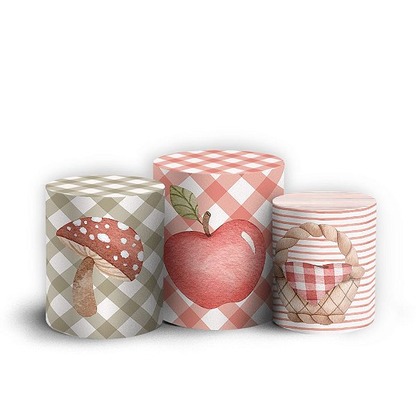 Trio Cilindro - Chapeuzinho Vermelho - Sublimado 3D + Elástico