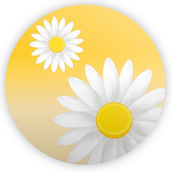 Painel Redondo - Flor Margarida - Sublimado 3D