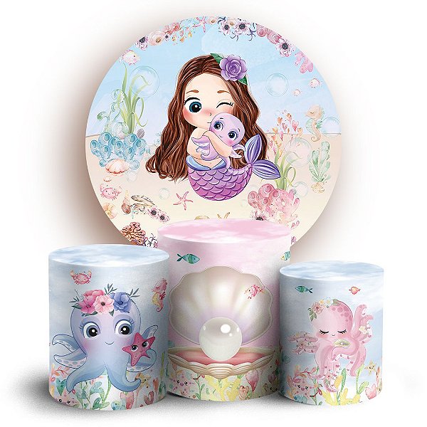 KIT Redondo e Trio - Sereia - Sublimado 3D