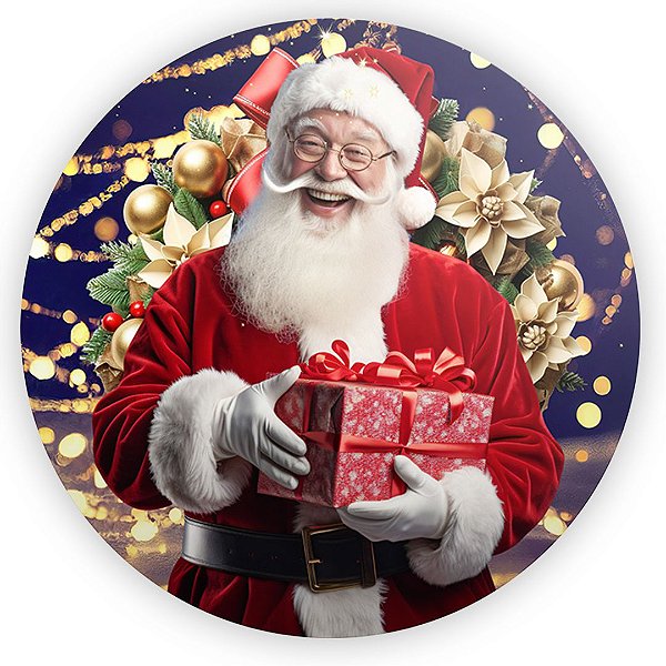 Painel Redondo - Natal Ano Novo - Sublimado 3D