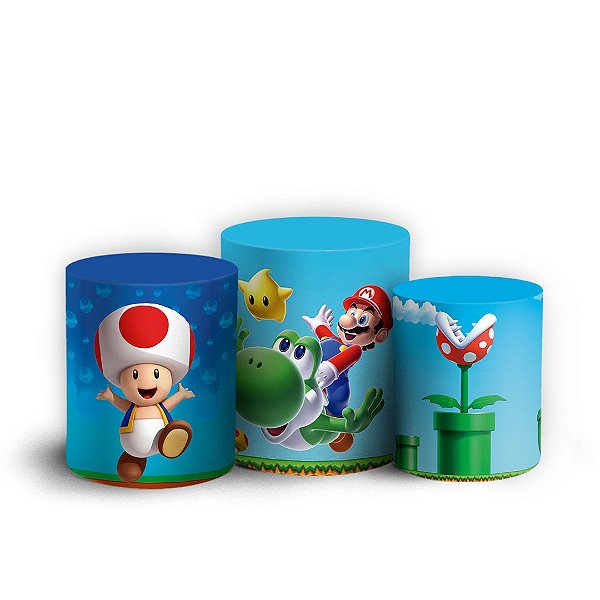 Capas Trio Cilindro Sublimado Vest Facil - Super Mario