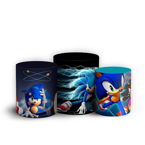 Capas Trio Cilindro Sublimado Vest Facil - Sonic
