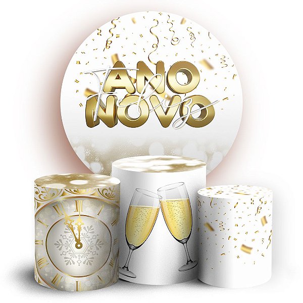 KIT Redondo e Trio - Ano Novo Natal - Sublimado 3D