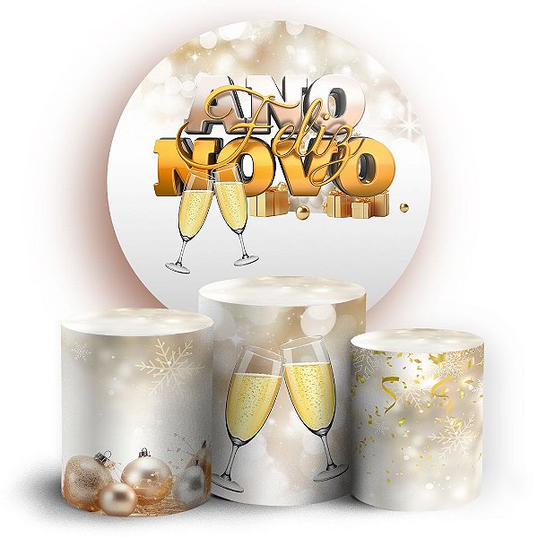 KIT Redondo e Trio - Natal Ano Novo - Sublimado 3D