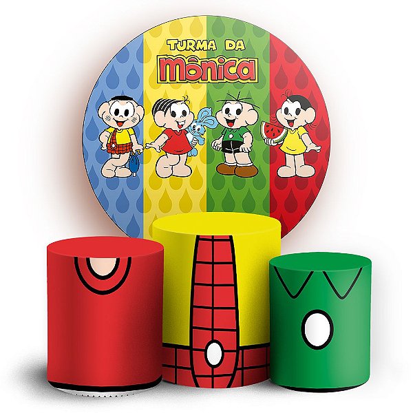 KIT Redondo e Trio - Turma da Monica - Sublimado 3D