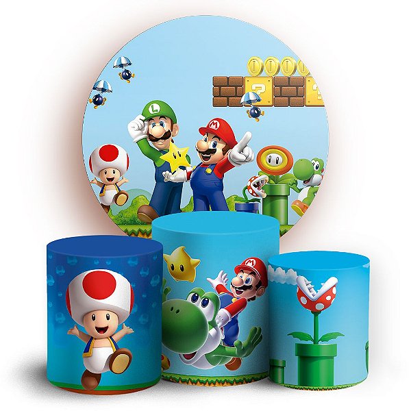 KIT Redondo e Trio - Super Mario - Sublimado 3D