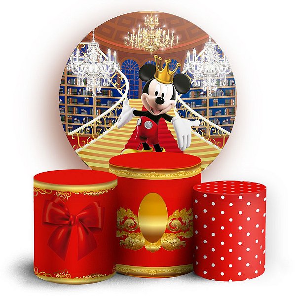 KIT Redondo e Trio - Mickey Realeza - Sublimado 3D