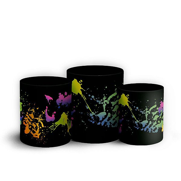 Capas Trio Cilindro Sublimado Vest Facil - Neon
