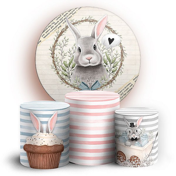 KIT Redondo e Trio - Pascoa - Sublimado 3D