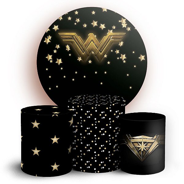 KIT Redondo e Trio - Mulher Maravilha - Sublimado 3D