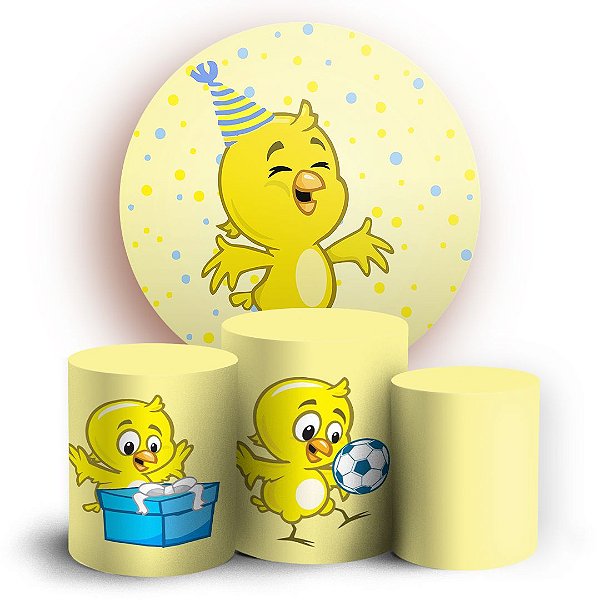 KIT Redondo e Trio - Pintinho Amarelinho - Sublimado 3D