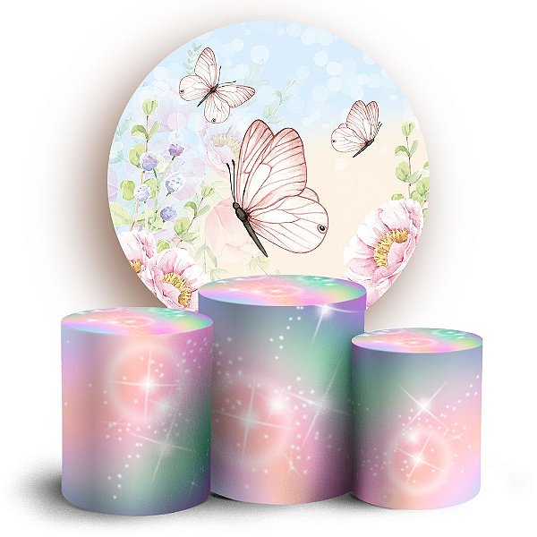 KIT Redondo e Trio - Borboleta - Sublimado 3D