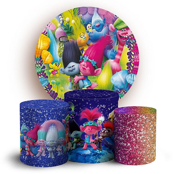 KIT Redondo e Trio - Trolls - Sublimado 3D