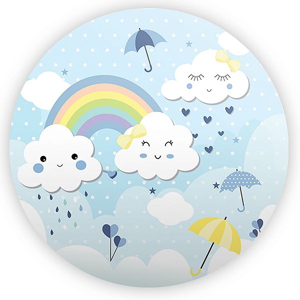 Painel Redondo - Chuva de Amor - Sublimado 3D