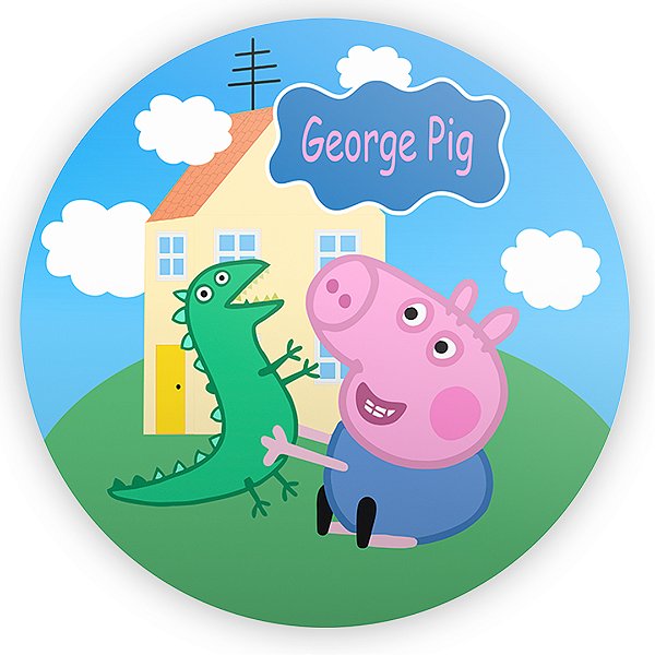 Painel Redondo - George Pig Peppa Pig - Sublimado 3D