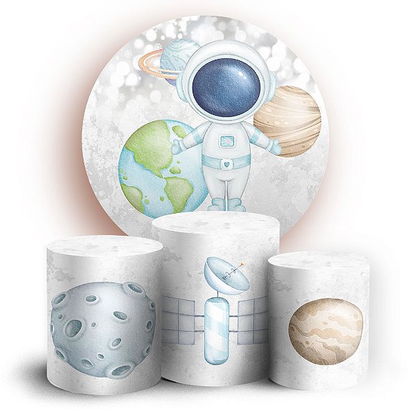 KIT Redondo e Trio - Astronauta - Sublimado 3D