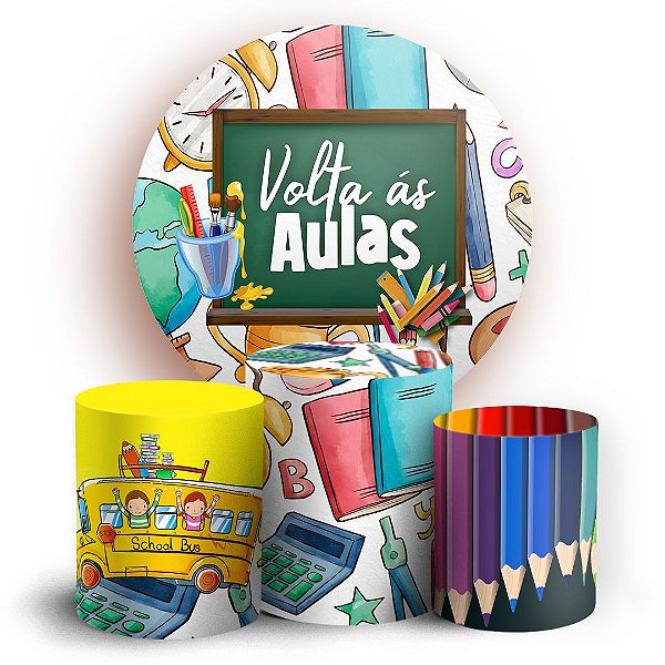 KIT Redondo e Trio - Volta as Aulas - Sublimado 3D