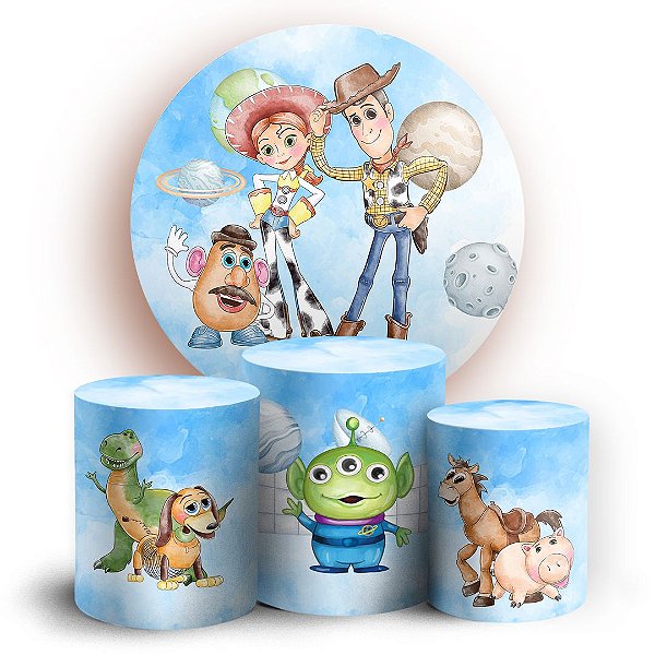 KIT Redondo e Trio - Toy Story Azul - Sublimado 3D