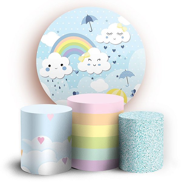 KIT Redondo e Trio - Chuva de Amor - Sublimado 3D