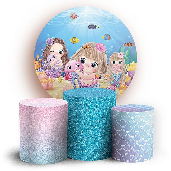 KIT Redondo e Trio - Sereia - Sublimado 3D