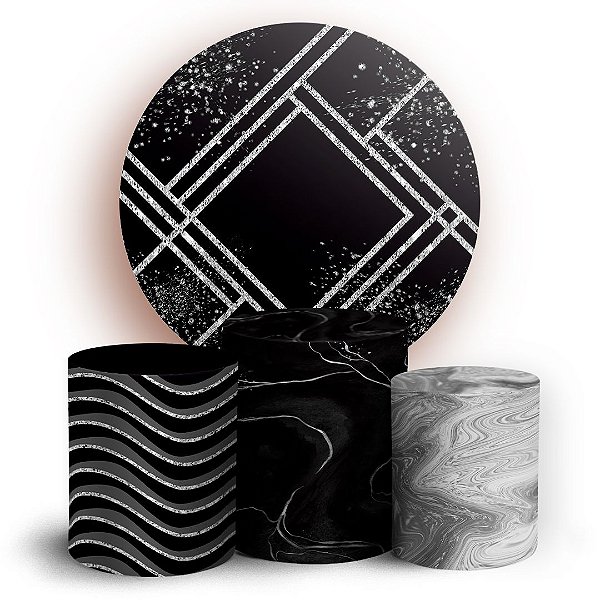 KIT Redondo e Trio - Mámore Glitter - Sublimado 3D