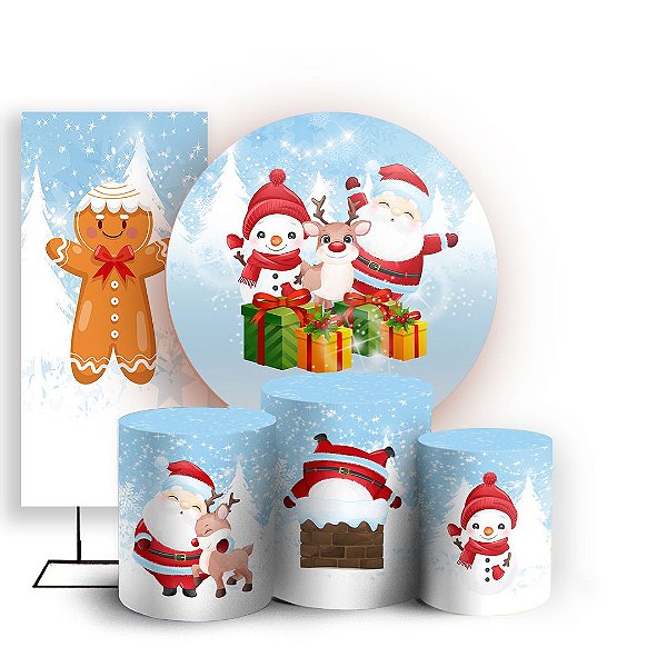 KIT Redondo Trio e Faixa - Natal Ano Novo - Sublimado 3D